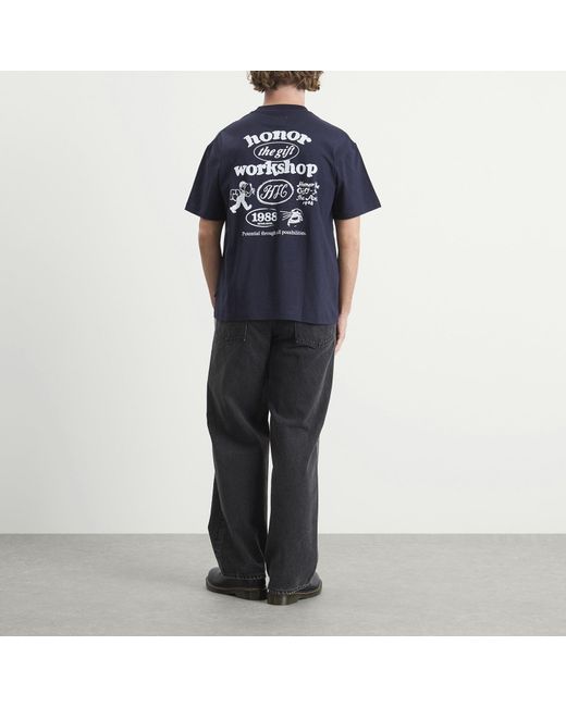 Honor The Gift Blue Honor Workshop T-Shirt for men