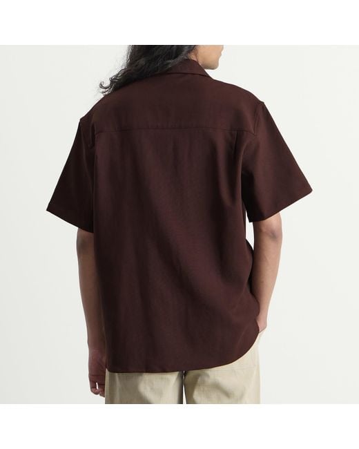 Drole de Monsieur Brown Viscose Pocket Shirt for men