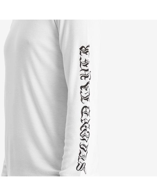 Second/Layer White Destroyed Skate Wave Long Sleeve T-Shirt for men