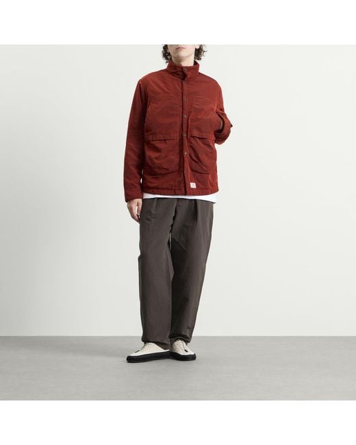 RANRA Red Epitome Canvas Nylon Padded Overshirt for men