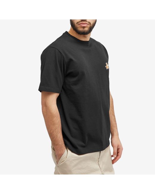 Maison Kitsuné Black Speedy Fox Patch Comfort T-Shirt for men