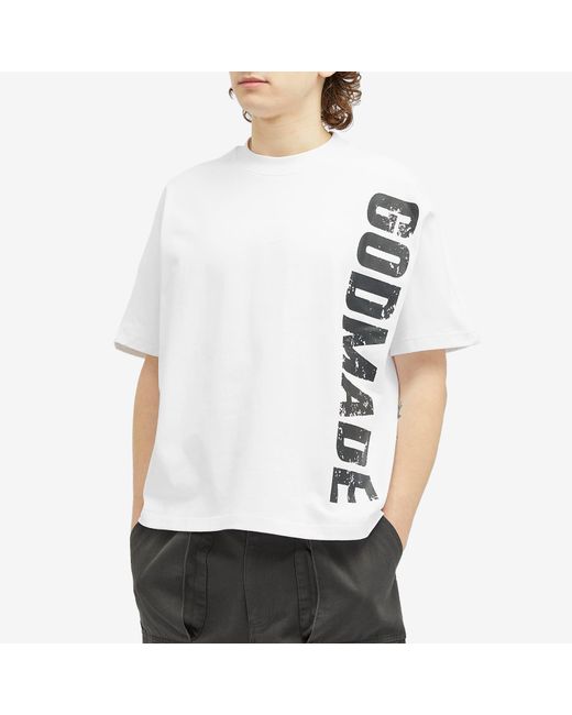 God Made White Side Logo T-Shirt for men