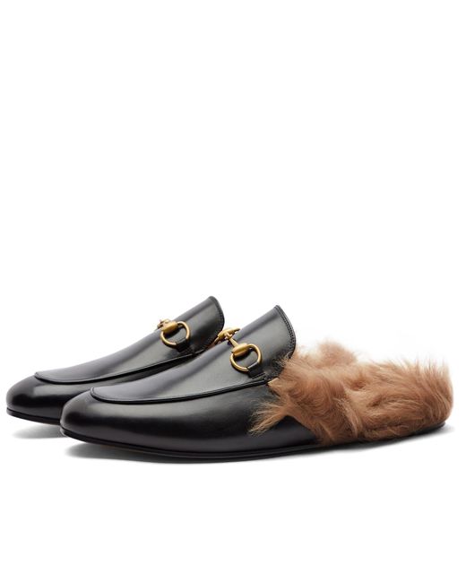 Gucci Brown Princetown Fur Lined Mule for men