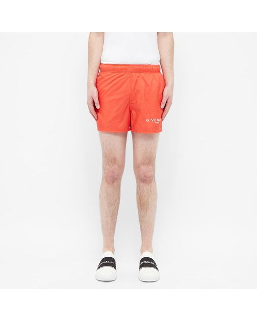 red givenchy swim shorts