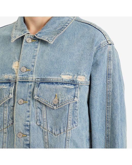 Cole Buxton Blue Washed Denim Jacket for men