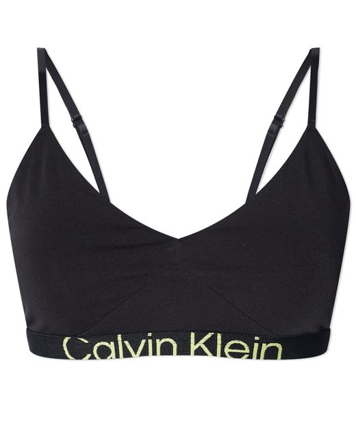 Calvin Klein Black Ck Unlined Bralette/Sunny Lime