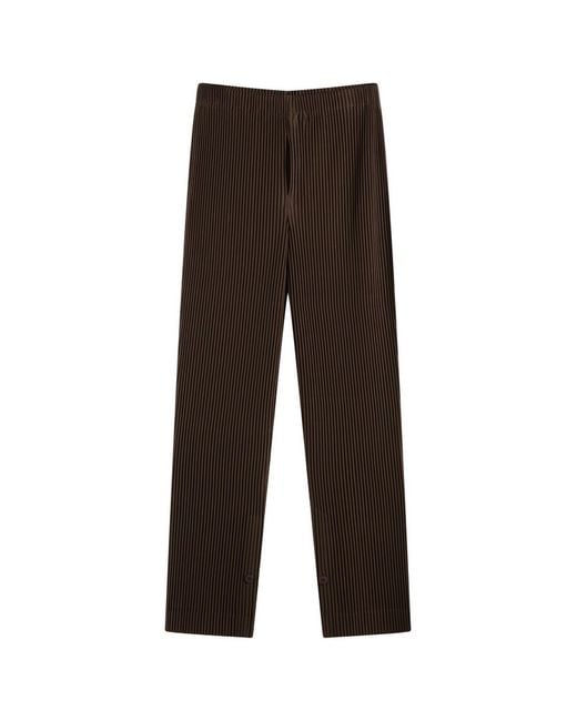 Homme Plissé Issey Miyake Brown Pleated Snap Trousers for men