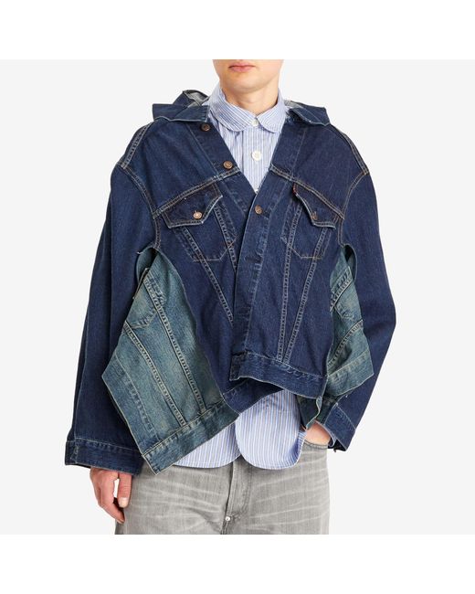 Junya Watanabe Blue X Levis Custom Oversized Trucker Jacket for men