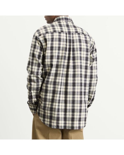Balenciaga Black Regular Fit Check Flannel Shirt for men