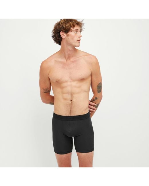Skims Black Cotton Boxer Brief 5" for men