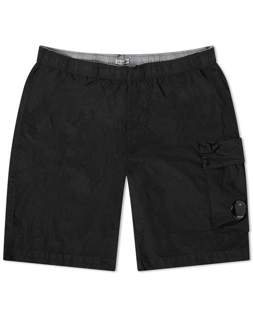 C P Company Black Flatt Nylon Swim Shorts for men