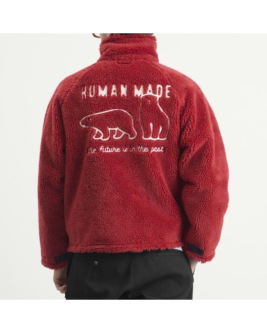Human Made Red Fleece Jacket for men