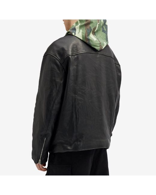 Acne Black Liker Distressed Nappa Leather Jacket for men