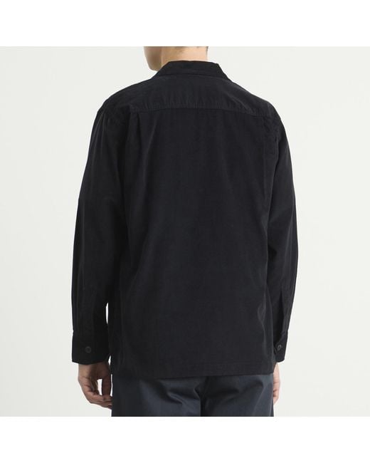 Universal Works Blue Fine Cord Fatigue Overshirt for men