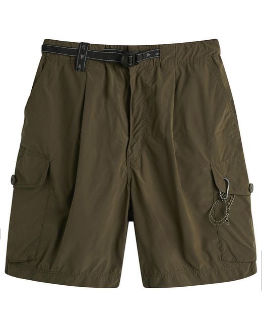 And Wander Green Oversized Cargo Shorts