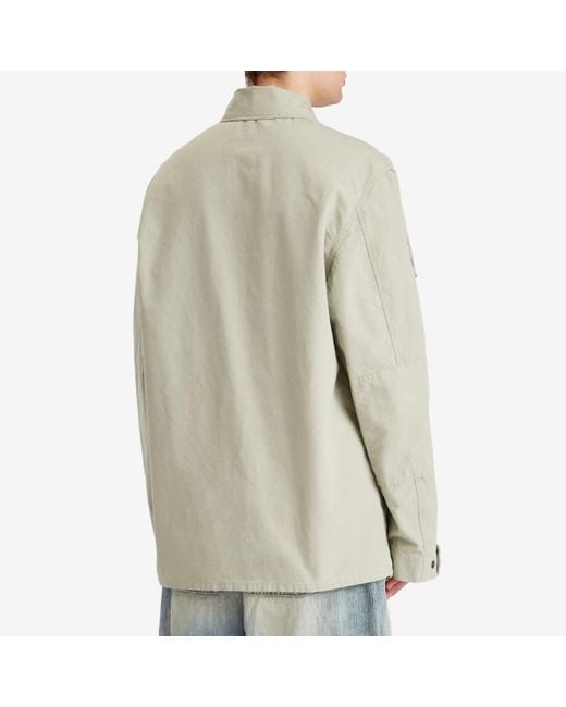 Balenciaga Natural Cotton Ripstop Long Sleeve Military Shirt for men