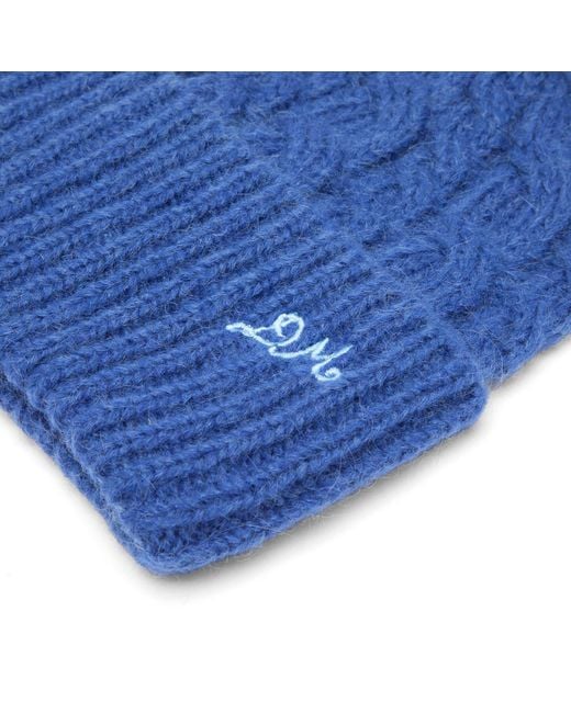 Damson Madder Blue Cable Knit Beanie