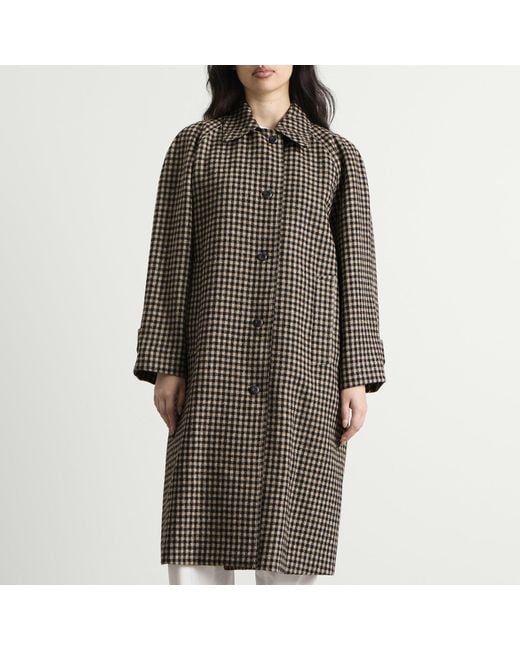 NOTHING WRITTEN Black Bébé Check Balmacaan Coat