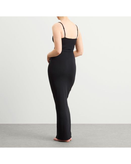 Skims Black Smooth Lounge Skimpy Scoop Neck Dress
