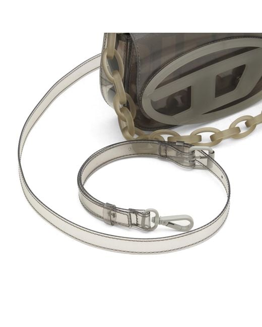 DIESEL Gray 1Dr Logo Perspex Handbag