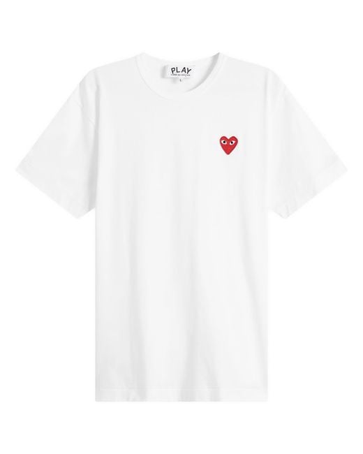 COMME DES GARÇONS PLAY White Basic Logo T-Shirt for men