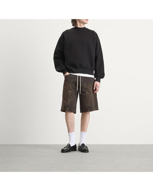 About Blank Gray Felled Denim Short for men