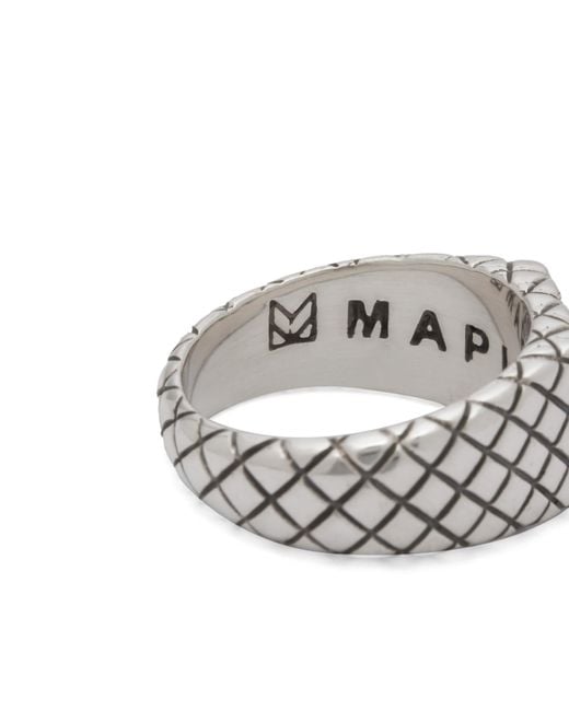 Maple White Quilted Signet Ring