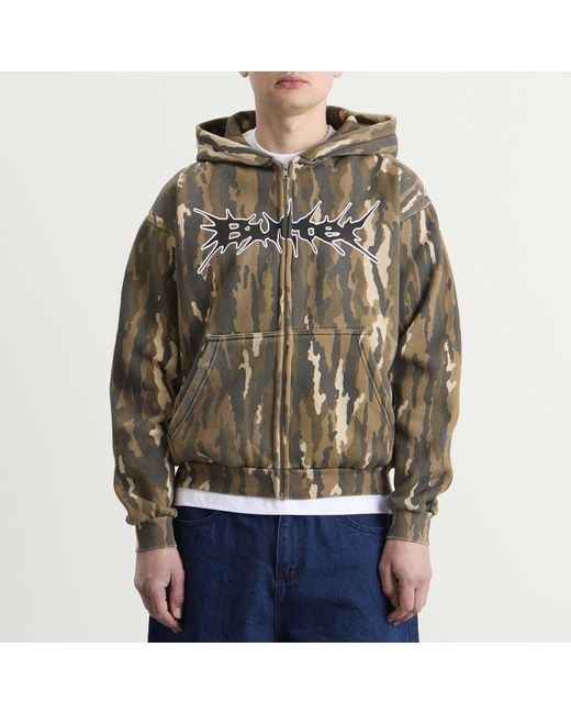 Butter Goods Green Nail Logo Zip Hoodie for men