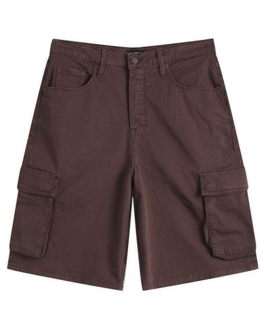 GOOD AMERICAN Brown Twill Cargo Short