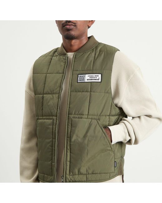 Neighborhood Green Reversible Padded Vest for men