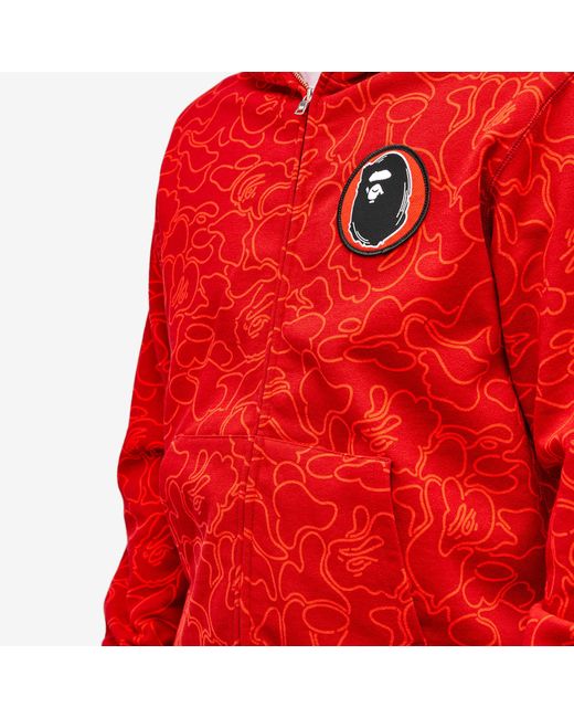 Bape red deals shark hoodie