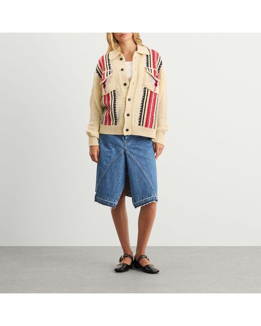 Toga White Mesh Knit Jacket