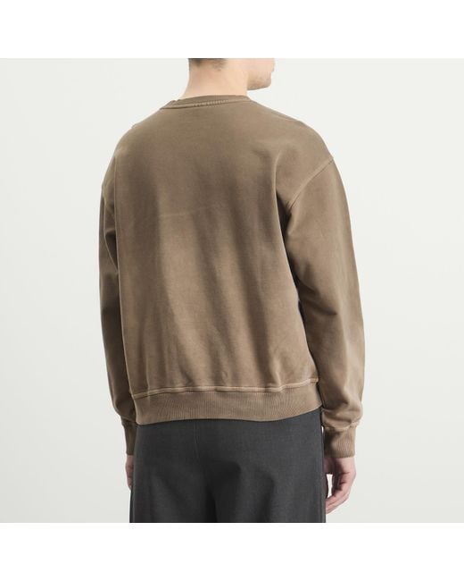 KARMA8A Brown Washed Crewneck Sweatshirt for men