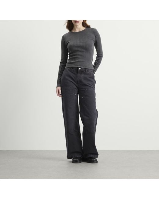 mfpen Gray Long Sleeve Rib T-Shirt