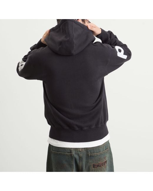 by Parra Black Word Salad Zip Hoodie for men
