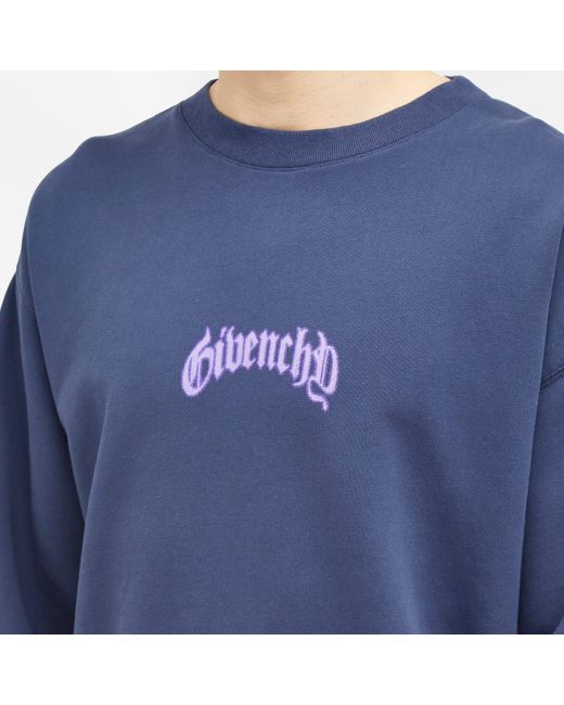 Givenchy Blue Lightning Poster Logo Sweatshirt for men