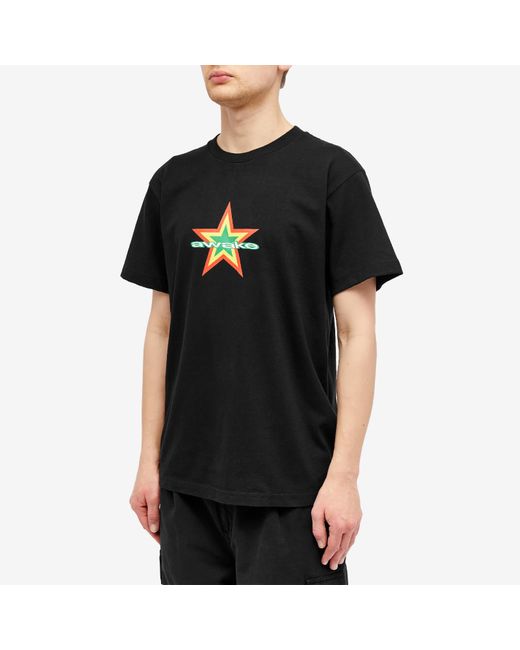 AWAKE NY Black Star Logo T-Shirt for men