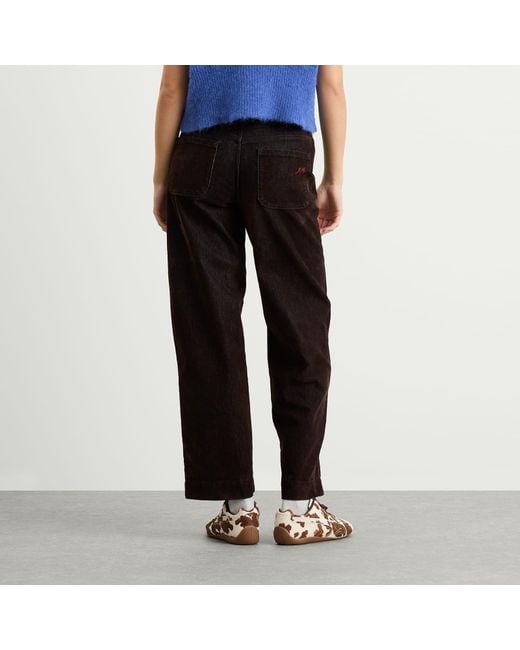 Damson Madder Black Drew Flocked Denim Jeans