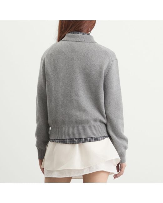 DUNST Gray Collared Sweater