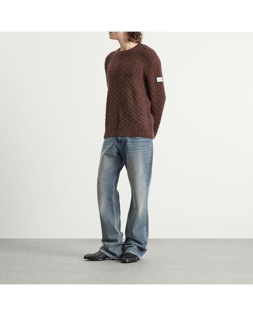 Maison Margiela Brown Mm6 Woven Jumper Dark Melange for men