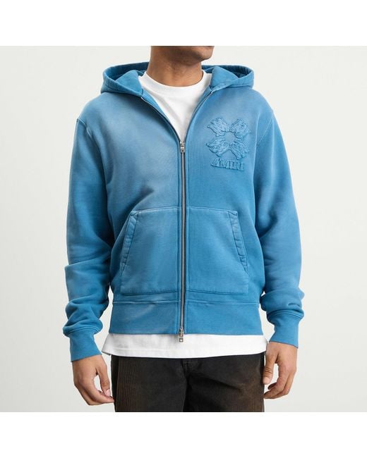 Amiri Blue Ma Quad Zip Hoodie for men