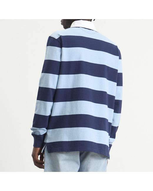 Polo Ralph Lauren Blue Long Sleeve Rugby Shirt for men