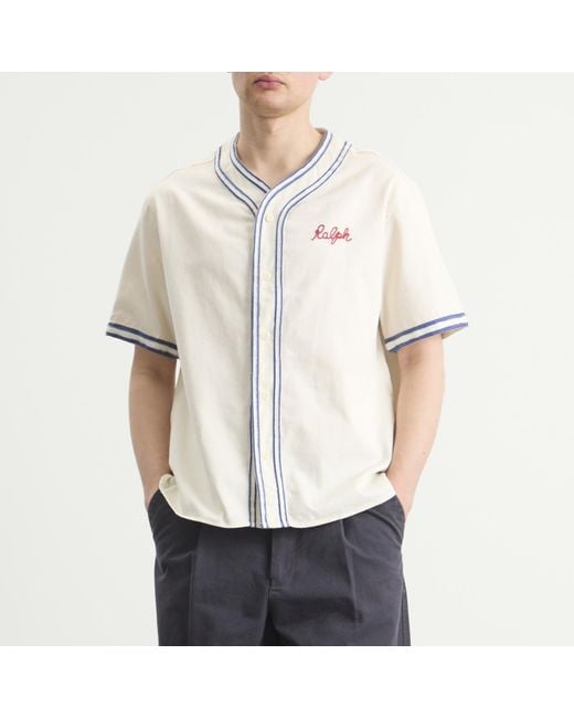 Polo Ralph Lauren White State Baseball Shirt for men
