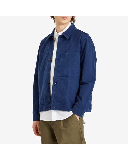 Norse Projects Blue Marcus Canvas Overshirt for men