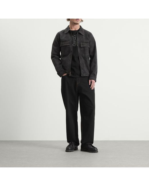 Pleasures Black Cowhide Work Jacket for men
