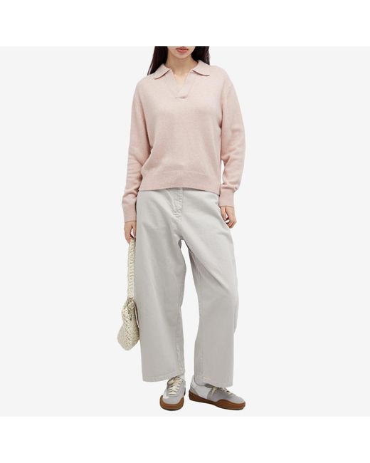 DUNST Pink Collared Baby Alpaca Sweater