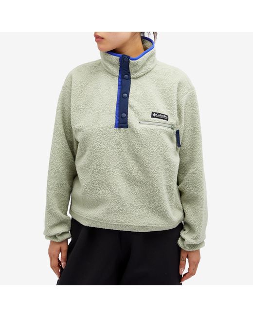 Columbia Green Cropped Half-Snap Helvetia Fleece Pullover