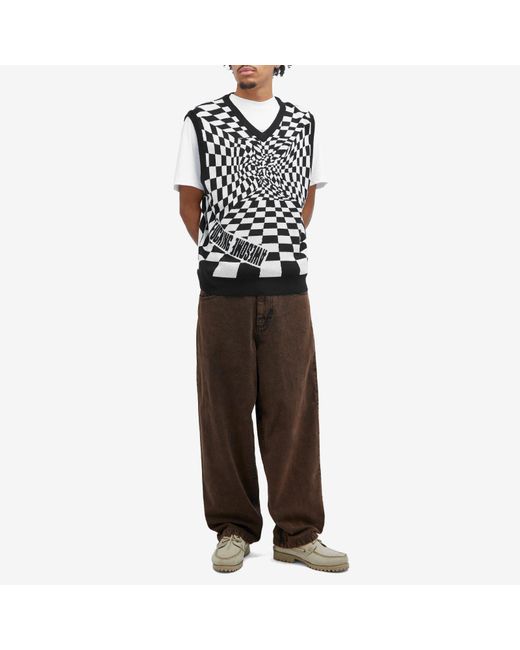 Fucking Awesome Black Warped Knit Vest for men