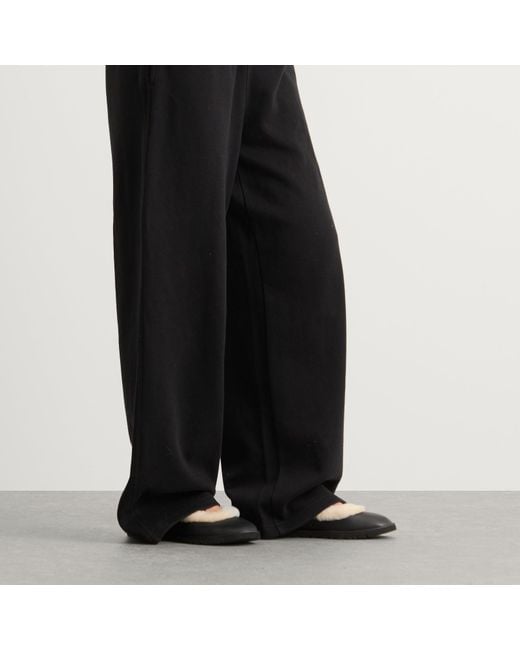 Ugg Black Zora Leather Ballet Flat