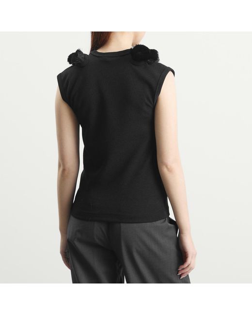 Toga Black Toga Double Face Jersey Sleeveless Top